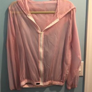 Brandy Melville Bubblegum Pink Translucent Jacket